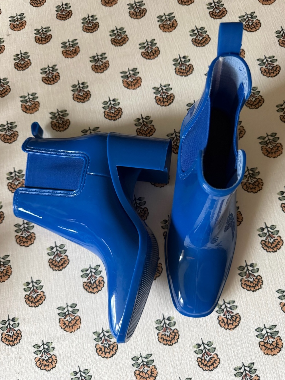 Jeffrey Campbell Hurricane Blue Patent Rain Boots Size 8